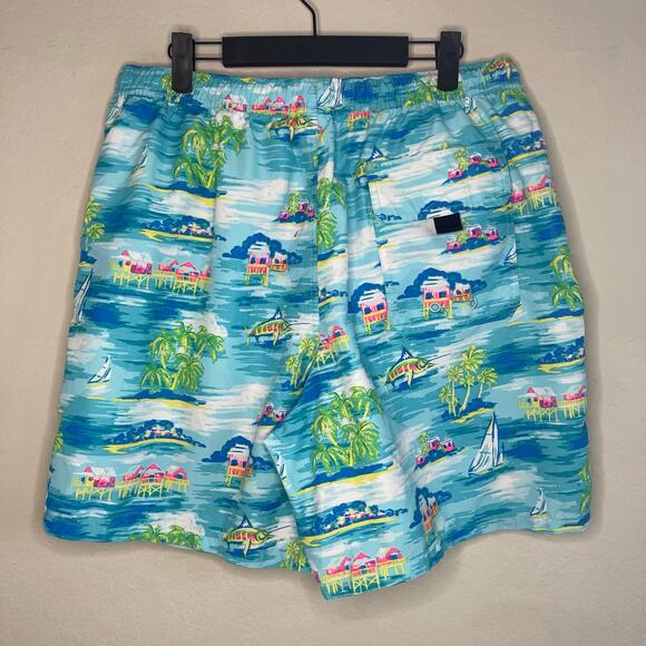 Vineyard Vines Men’s Sailboat & Swordfish Blue 7” Swim Trunks - L - Picture 2 of 3